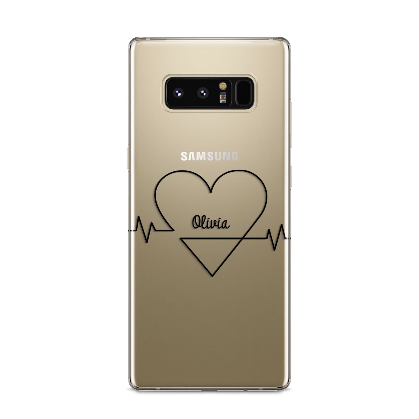 ECG Effect Heart Beats with Name Samsung Galaxy S8 Case