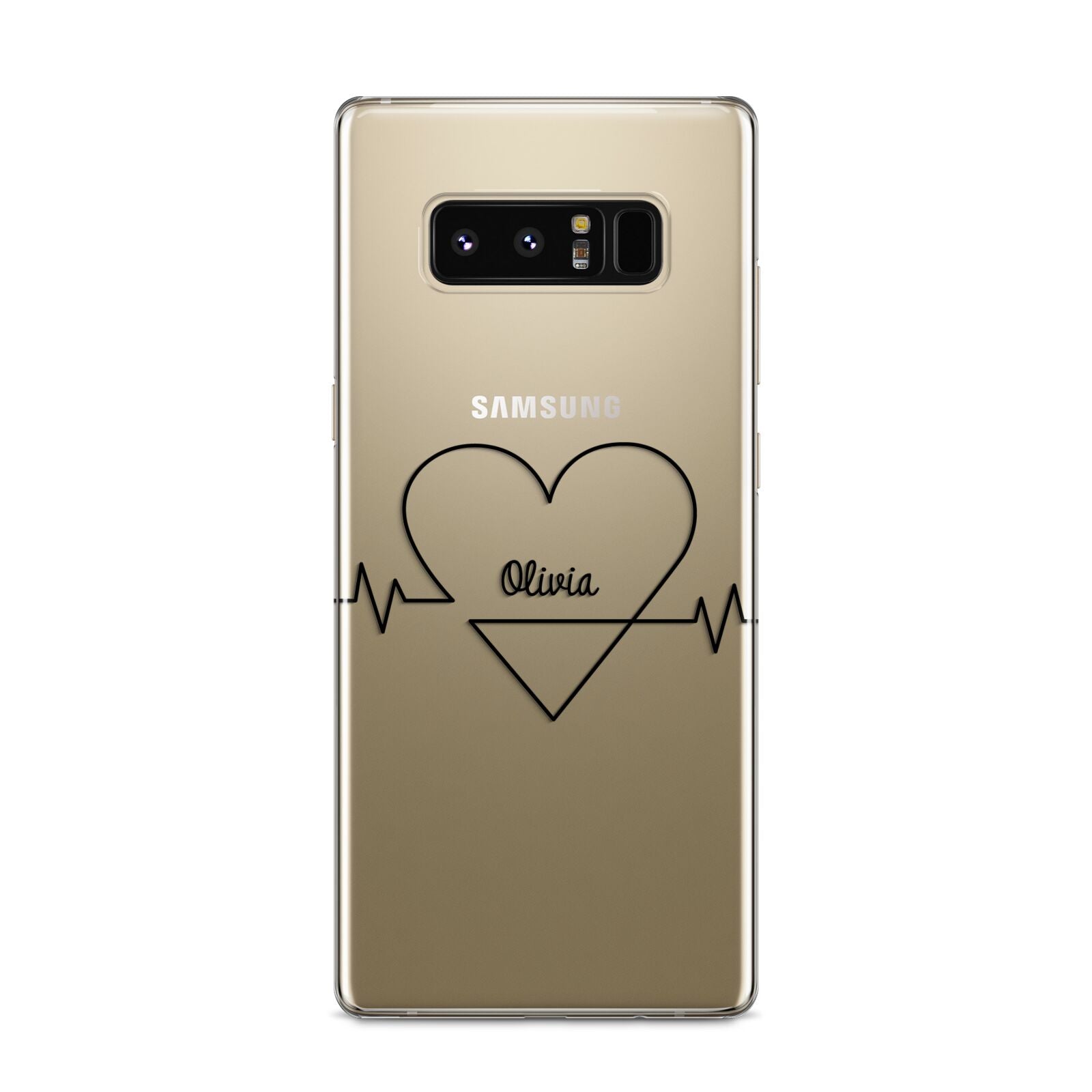 ECG Effect Heart Beats with Name Samsung Galaxy S8 Case