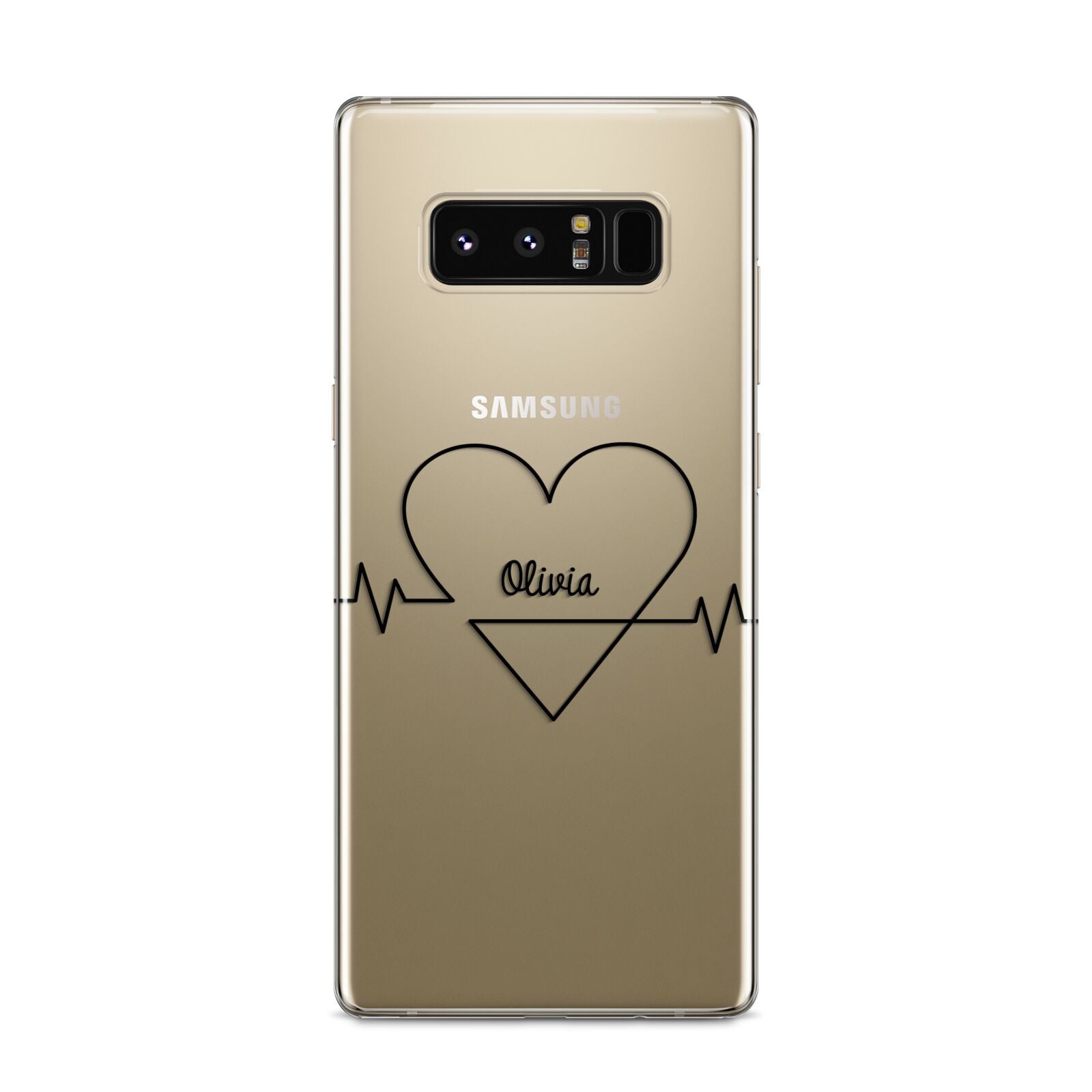 ECG Effect Heart Beats with Name Samsung Galaxy S8 Case