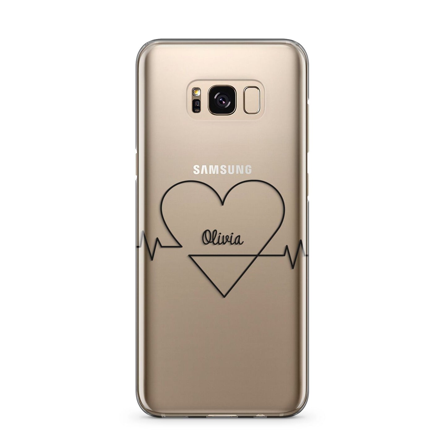 ECG Effect Heart Beats with Name Samsung Galaxy S8 Plus Case
