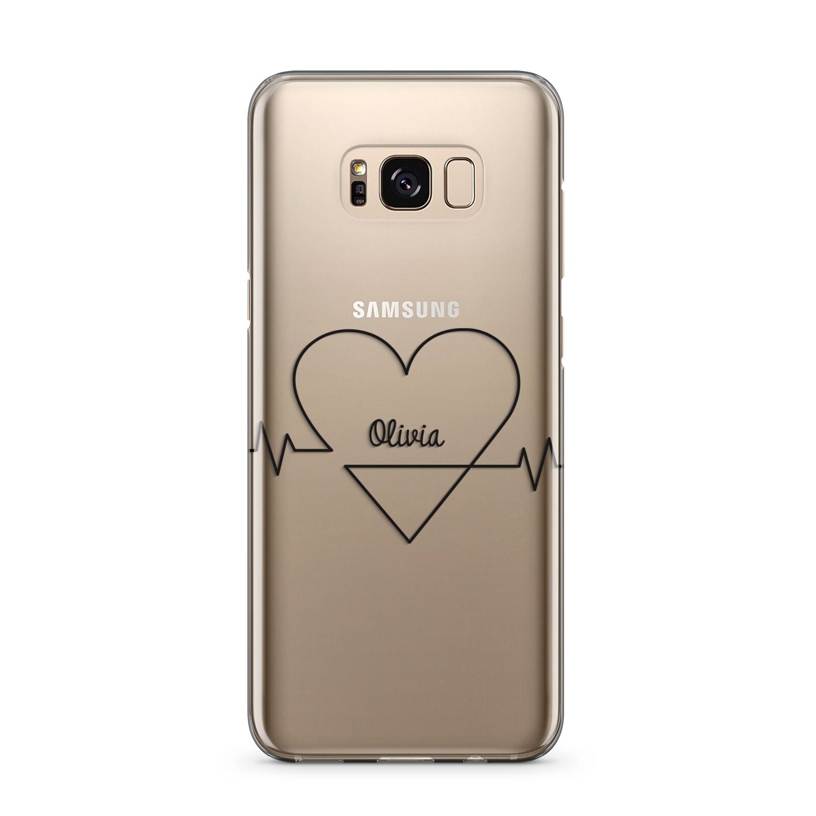 ECG Effect Heart Beats with Name Samsung Galaxy S8 Plus Case