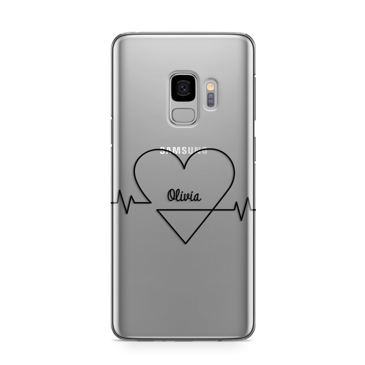 ECG Effect Heart Beats with Name Samsung Galaxy S9 Case