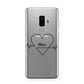 ECG Effect Heart Beats with Name Samsung Galaxy S9 Plus Case on Silver phone