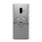 ECG Effect Heart Beats with Name Samsung Galaxy S9 Plus Case on Silver phone