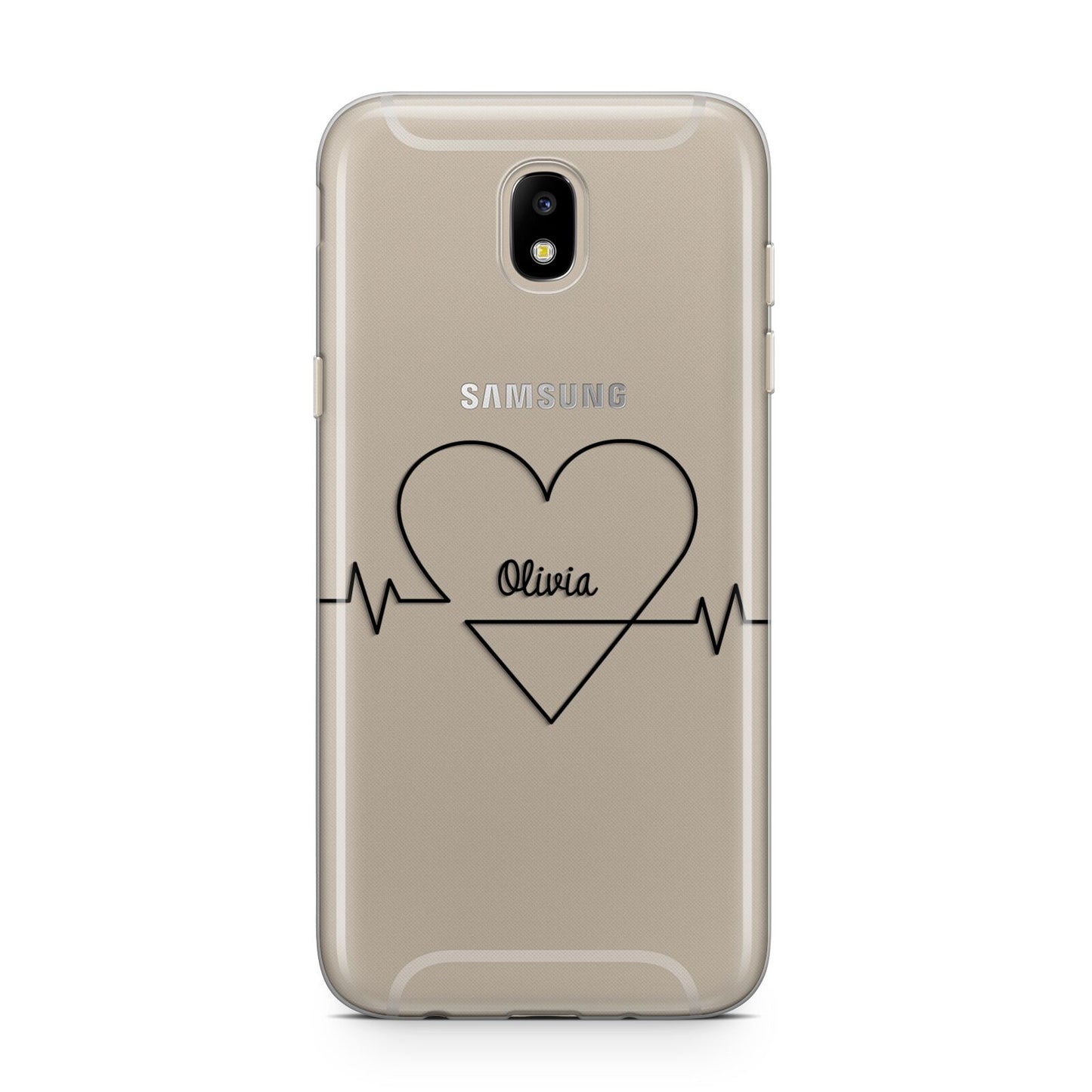 ECG Effect Heart Beats with Name Samsung J5 2017 Case