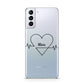 ECG Effect Heart Beats with Name Samsung S21 Plus Phone Case