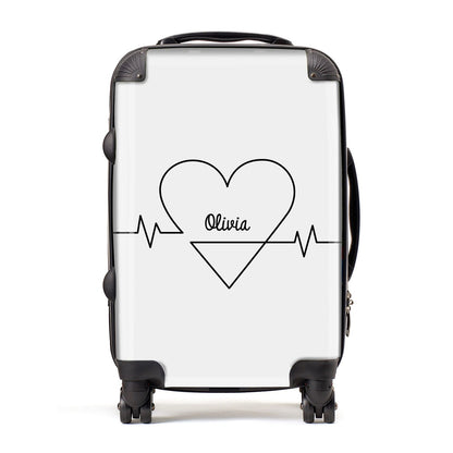 ECG Effect Heart Beats with Name Suitcase
