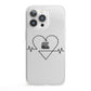 ECG Effect Heart Beats with Name iPhone 13 Pro Clear Bumper Case