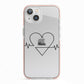 ECG Effect Heart Beats with Name iPhone 13 TPU Impact Case with Pink Edges