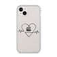 ECG Effect Heart Beats with Name iPhone 14 Plus Clear Tough Case Starlight