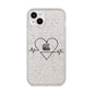 ECG Effect Heart Beats with Name iPhone 14 Plus Glitter Tough Case Starlight