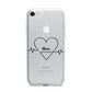ECG Effect Heart Beats with Name iPhone 7 Bumper Case on Silver iPhone
