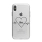 ECG Effect Heart Beats with Name iPhone X Bumper Case on Silver iPhone Alternative Image 1