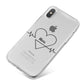 ECG Effect Heart Beats with Name iPhone X Bumper Case on Silver iPhone