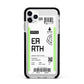 Earth Boarding Pass Apple iPhone 11 Pro Max in Silver with Black Impact Case