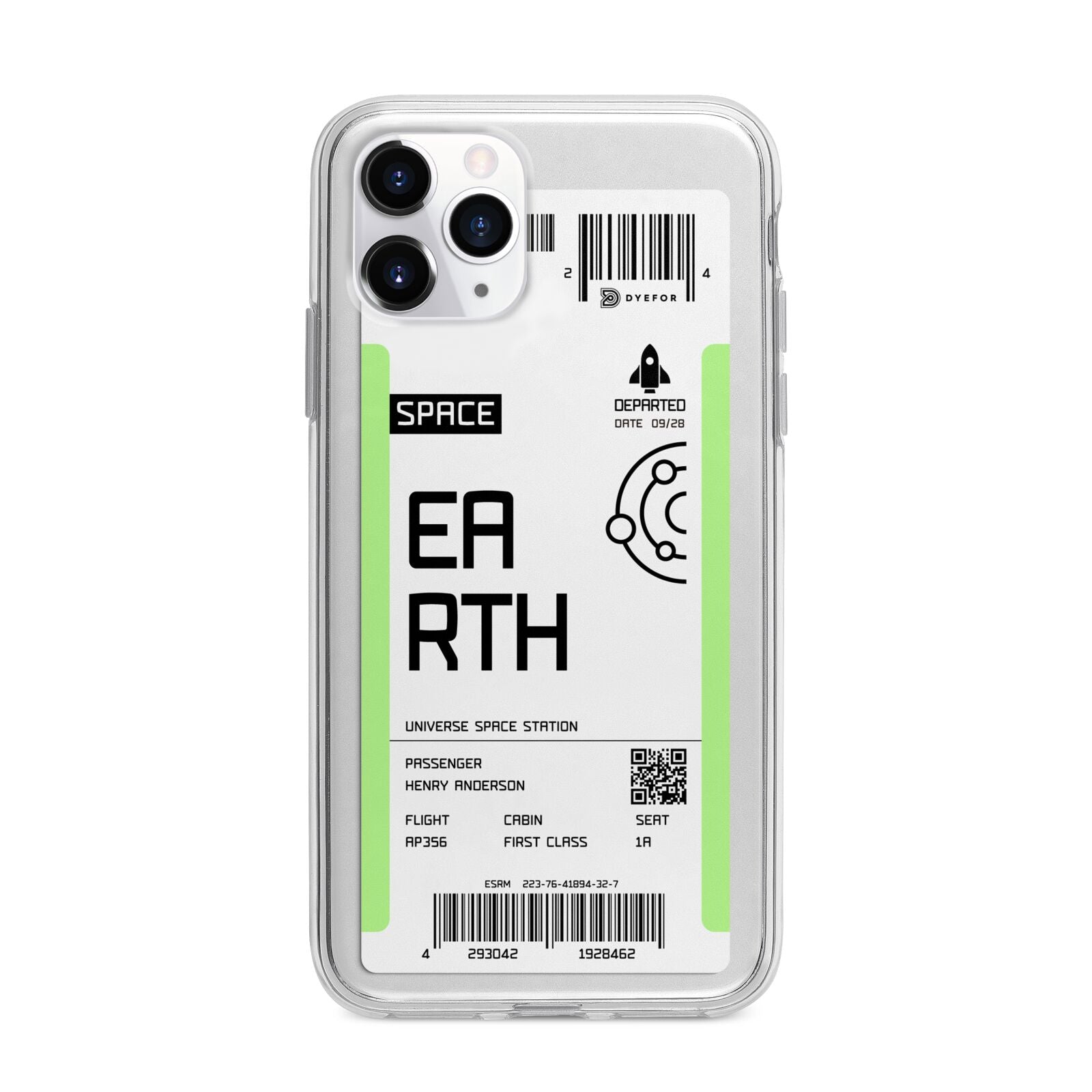 Earth Boarding Pass Apple iPhone 11 Pro in Silver with Bumper Case