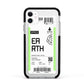 Earth Boarding Pass Apple iPhone 11 in White with Black Impact Case
