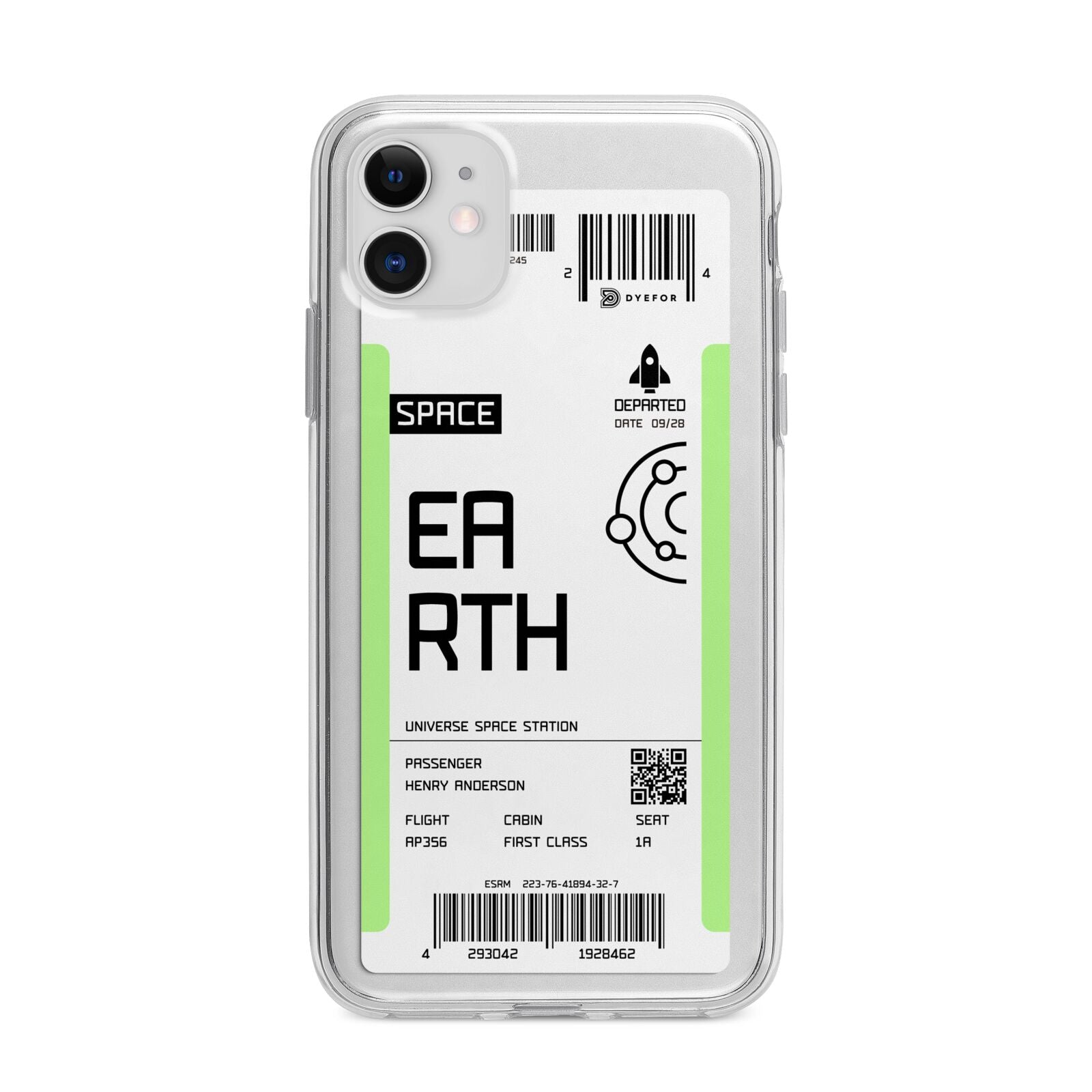 Earth Boarding Pass Apple iPhone 11 in White with Bumper Case