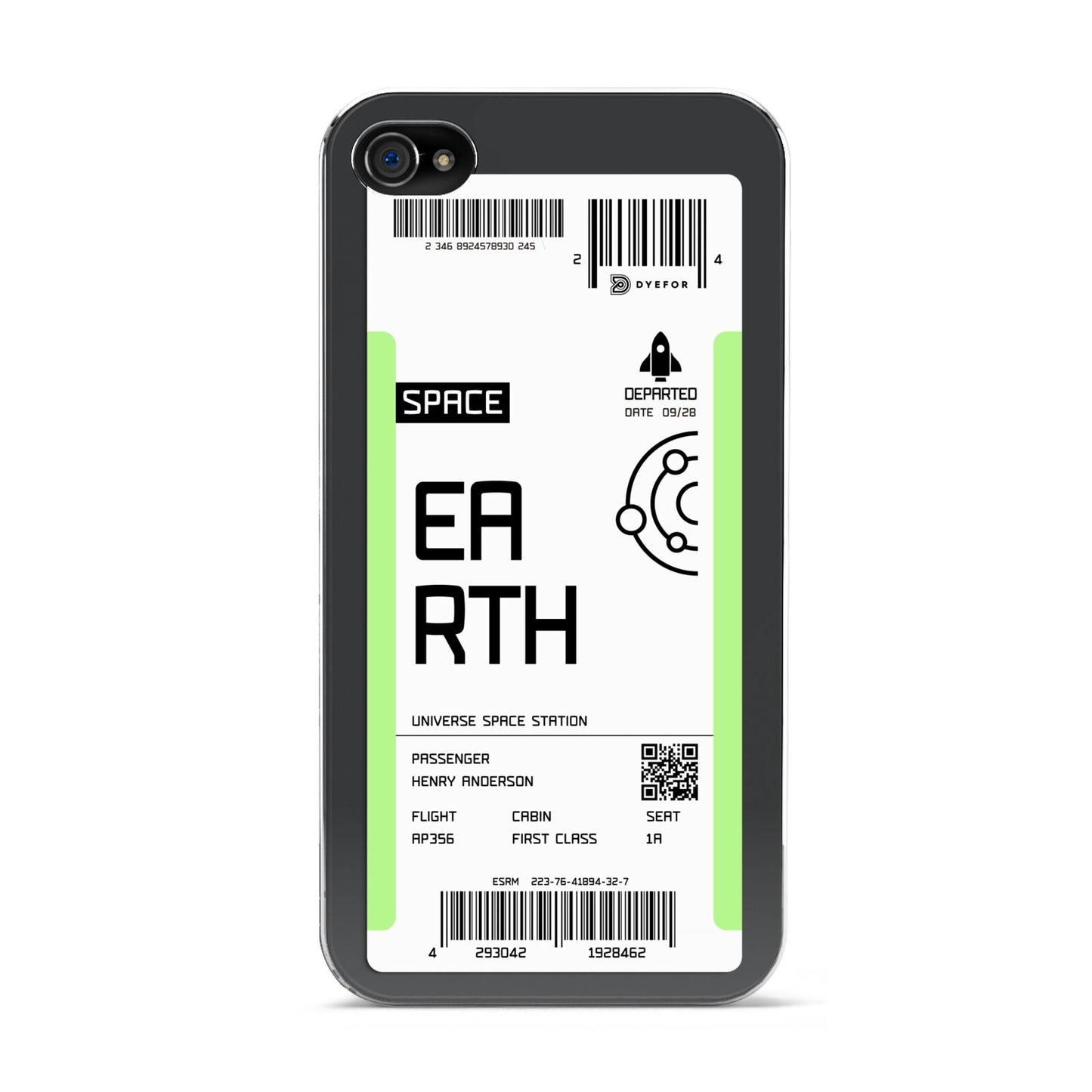 Earth Boarding Pass Apple iPhone 4s Case