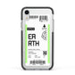Earth Boarding Pass Apple iPhone XR Impact Case Black Edge on Silver Phone