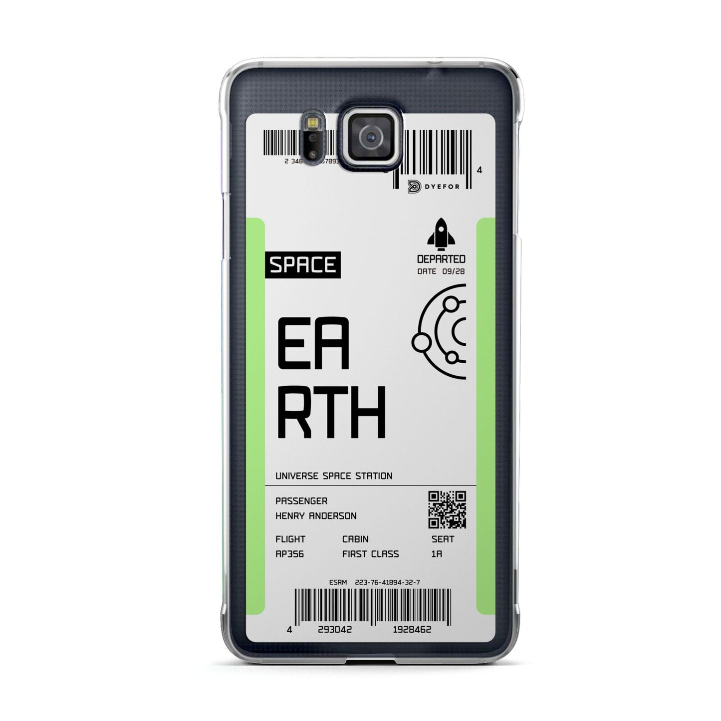 Earth Boarding Pass Samsung Galaxy Alpha Case