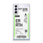 Earth Boarding Pass Samsung S21 Plus Phone Case