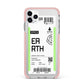 Earth Boarding Pass iPhone 11 Pro Max Impact Pink Edge Case
