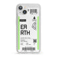 Earth Boarding Pass iPhone 13 Clear Bumper Case