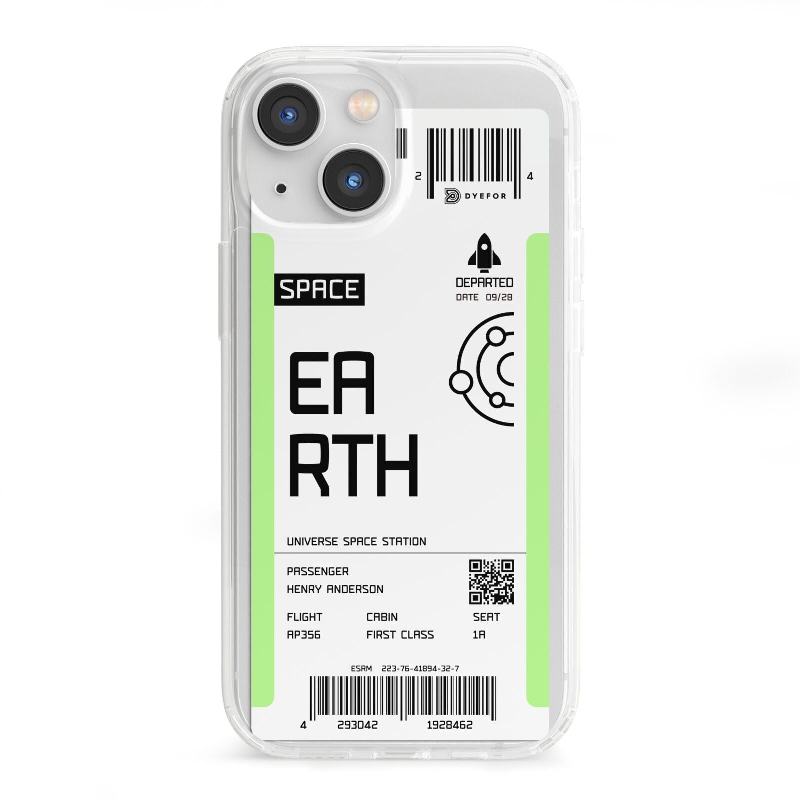 Earth Boarding Pass iPhone 13 Mini Clear Bumper Case