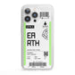 Earth Boarding Pass iPhone 13 Pro Clear Bumper Case