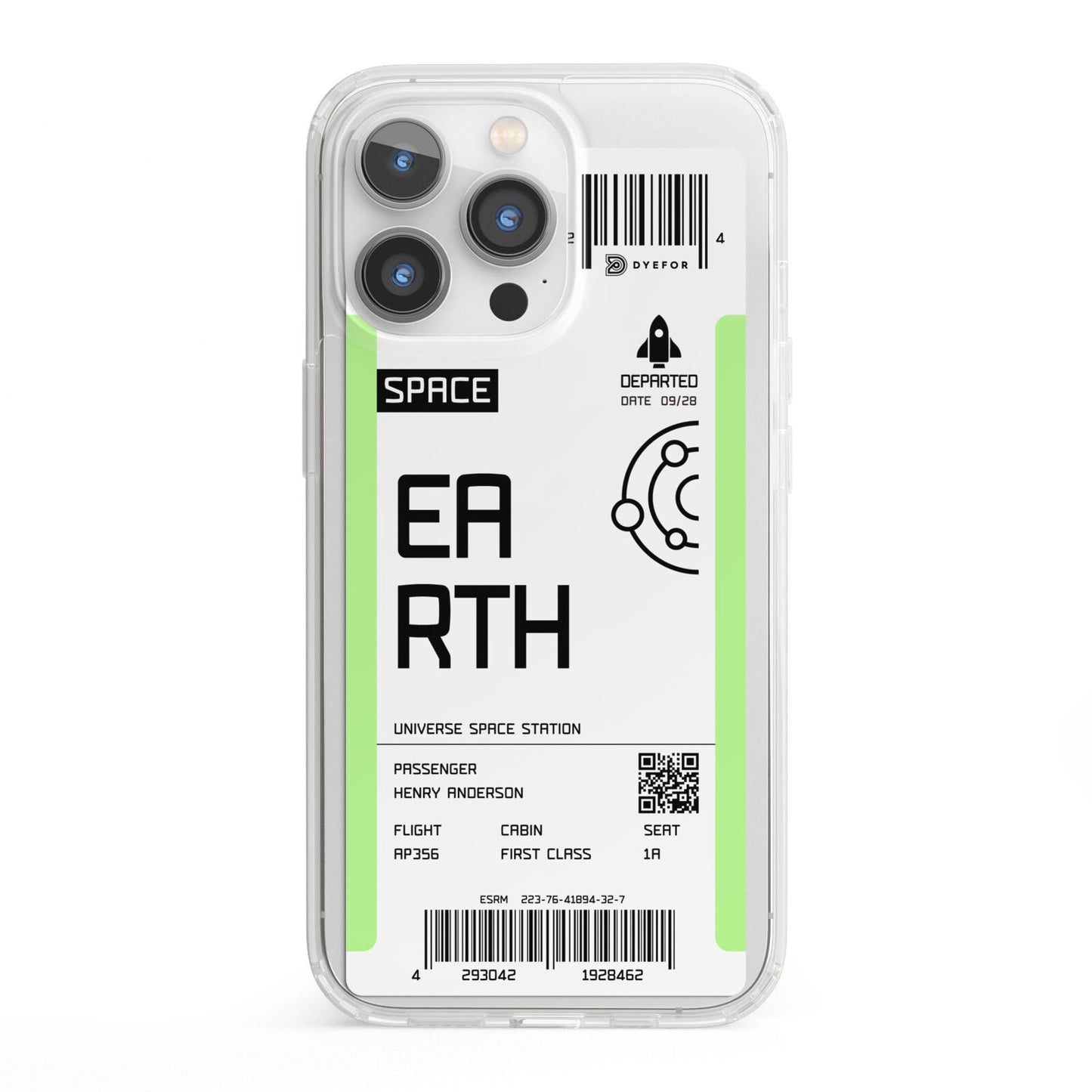 Earth Boarding Pass iPhone 13 Pro Clear Bumper Case