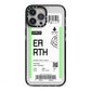 Earth Boarding Pass iPhone 13 Pro Max Black Impact Case on Silver phone
