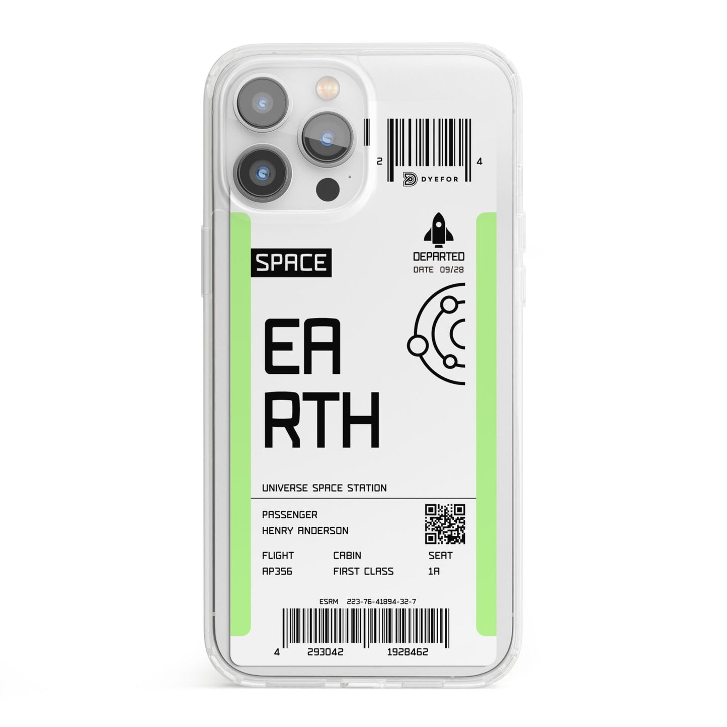 Earth Boarding Pass iPhone 13 Pro Max Clear Bumper Case