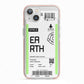 Earth Boarding Pass iPhone 13 TPU Impact Case with Pink Edges