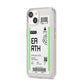 Earth Boarding Pass iPhone 14 Clear Tough Case Starlight Angled Image
