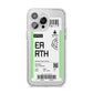 Earth Boarding Pass iPhone 14 Pro Max Clear Tough Case Silver