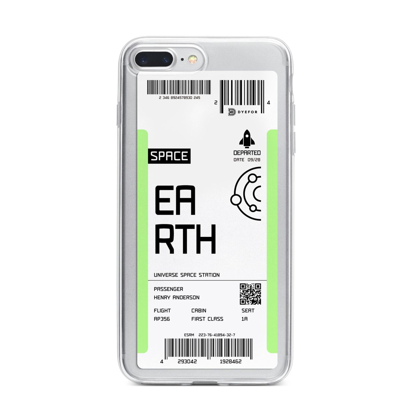 Earth Boarding Pass iPhone 7 Plus Bumper Case on Silver iPhone