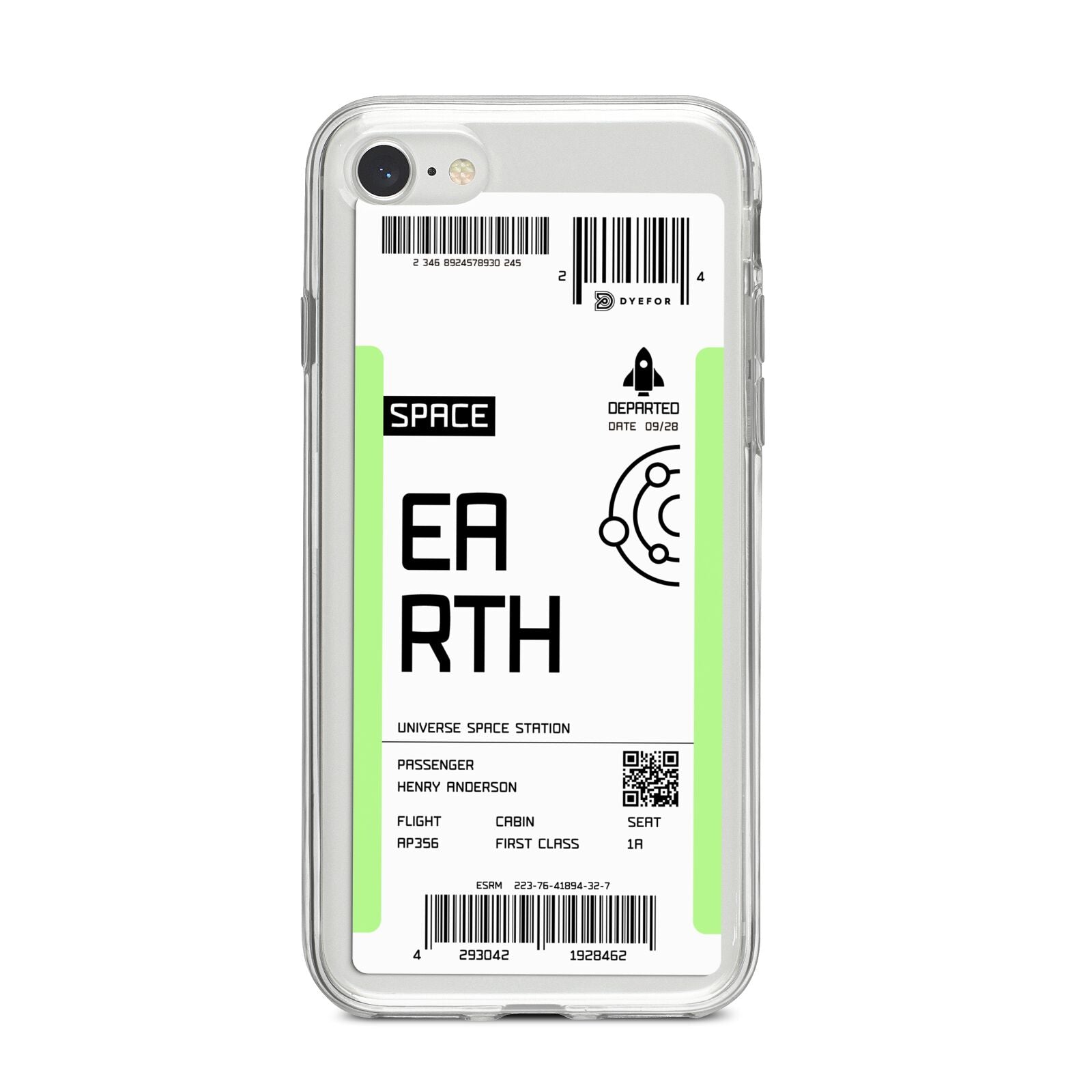 Earth Boarding Pass iPhone 8 Bumper Case on Silver iPhone