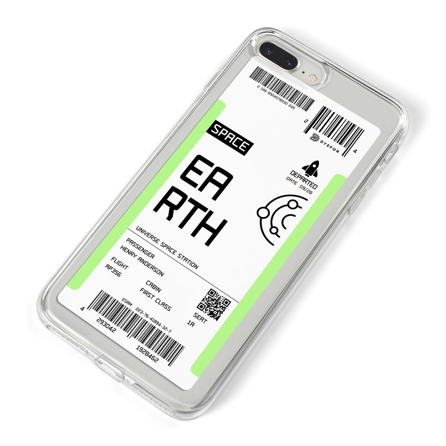 Earth Boarding Pass iPhone 8 Plus Bumper Case on Silver iPhone Alternative Image