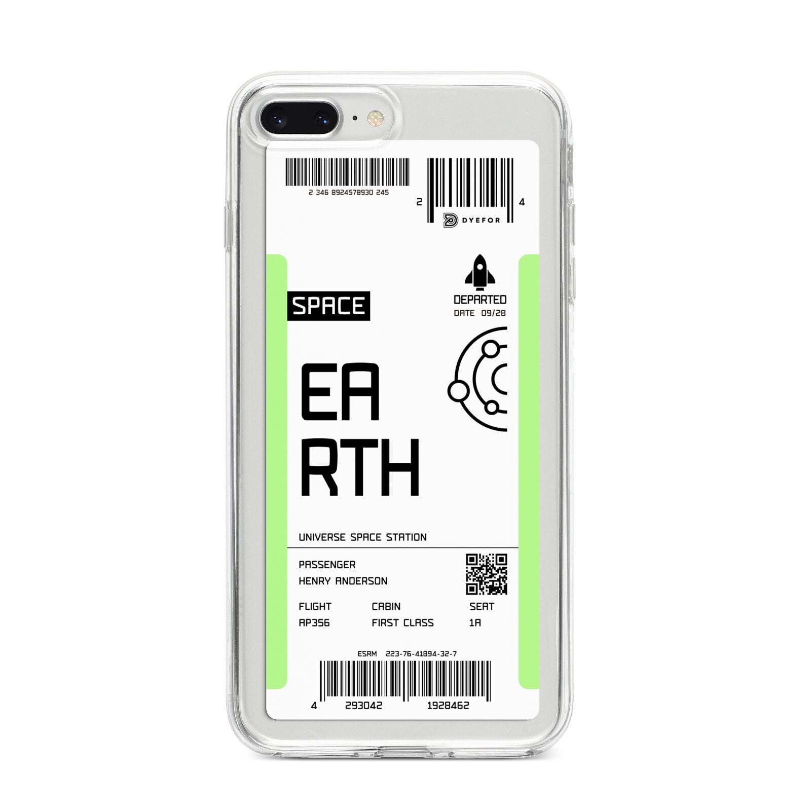 Earth Boarding Pass iPhone 8 Plus Bumper Case on Silver iPhone
