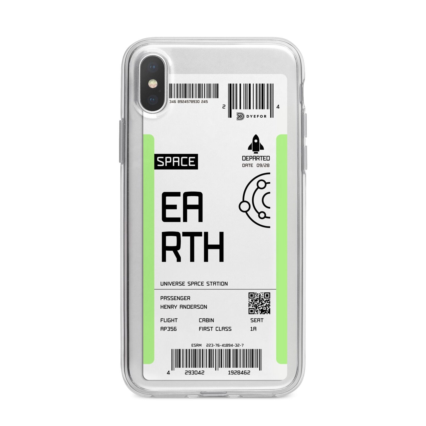 Earth Boarding Pass iPhone X Bumper Case on Silver iPhone Alternative Image 1