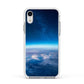 Earth In Space Apple iPhone XR Impact Case White Edge on Silver Phone