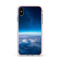 Earth In Space Apple iPhone Xs Max Impact Case Pink Edge on Silver Phone