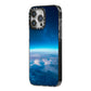 Earth In Space iPhone 14 Pro Max Black Impact Case Side Angle on Silver phone