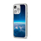 Earth In Space iPhone 14 Pro Max Clear Tough Case Silver Angled Image