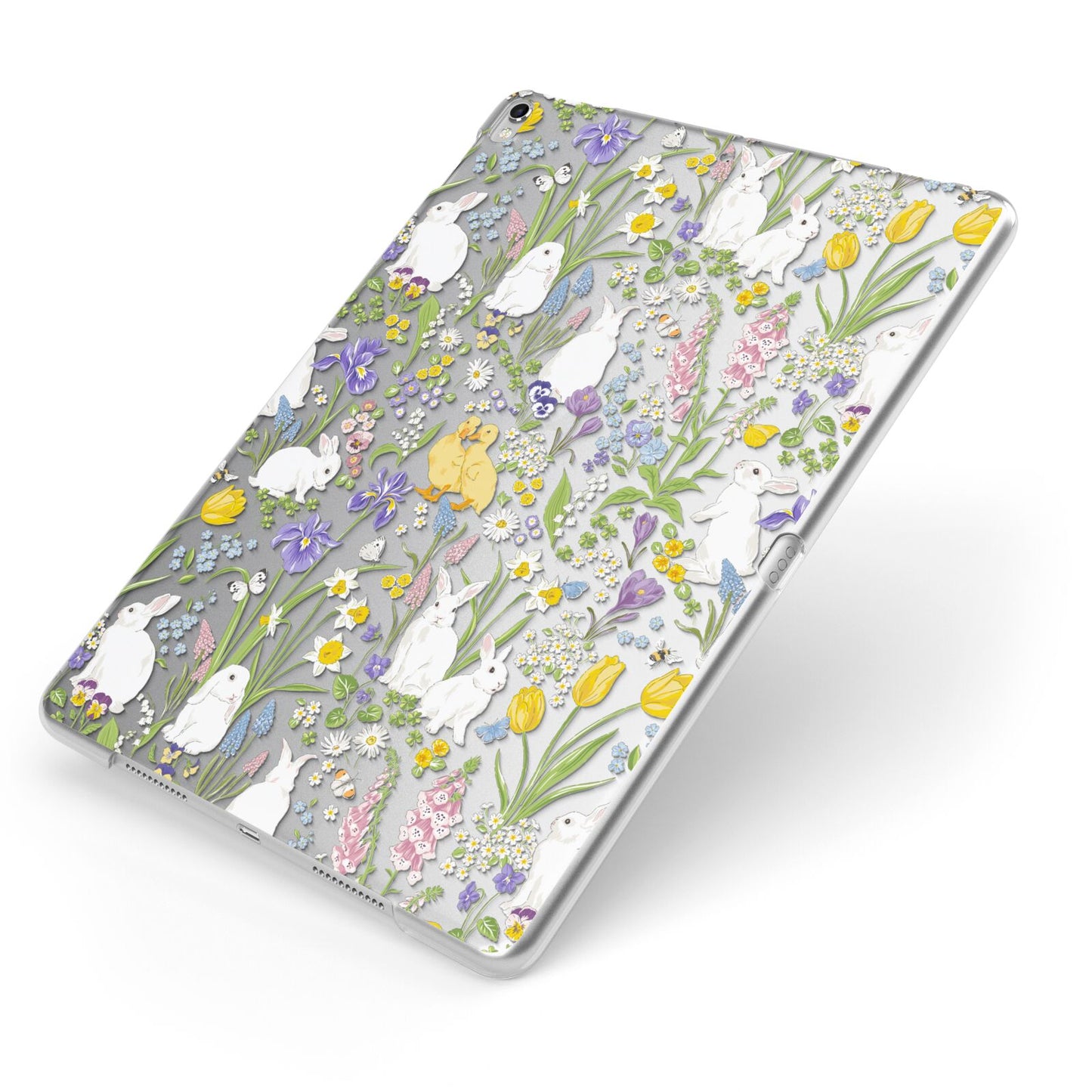 Easter Apple iPad Case on Silver iPad Side View