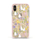 Easter Apple iPhone Xs Impact Case Pink Edge on Gold Phone