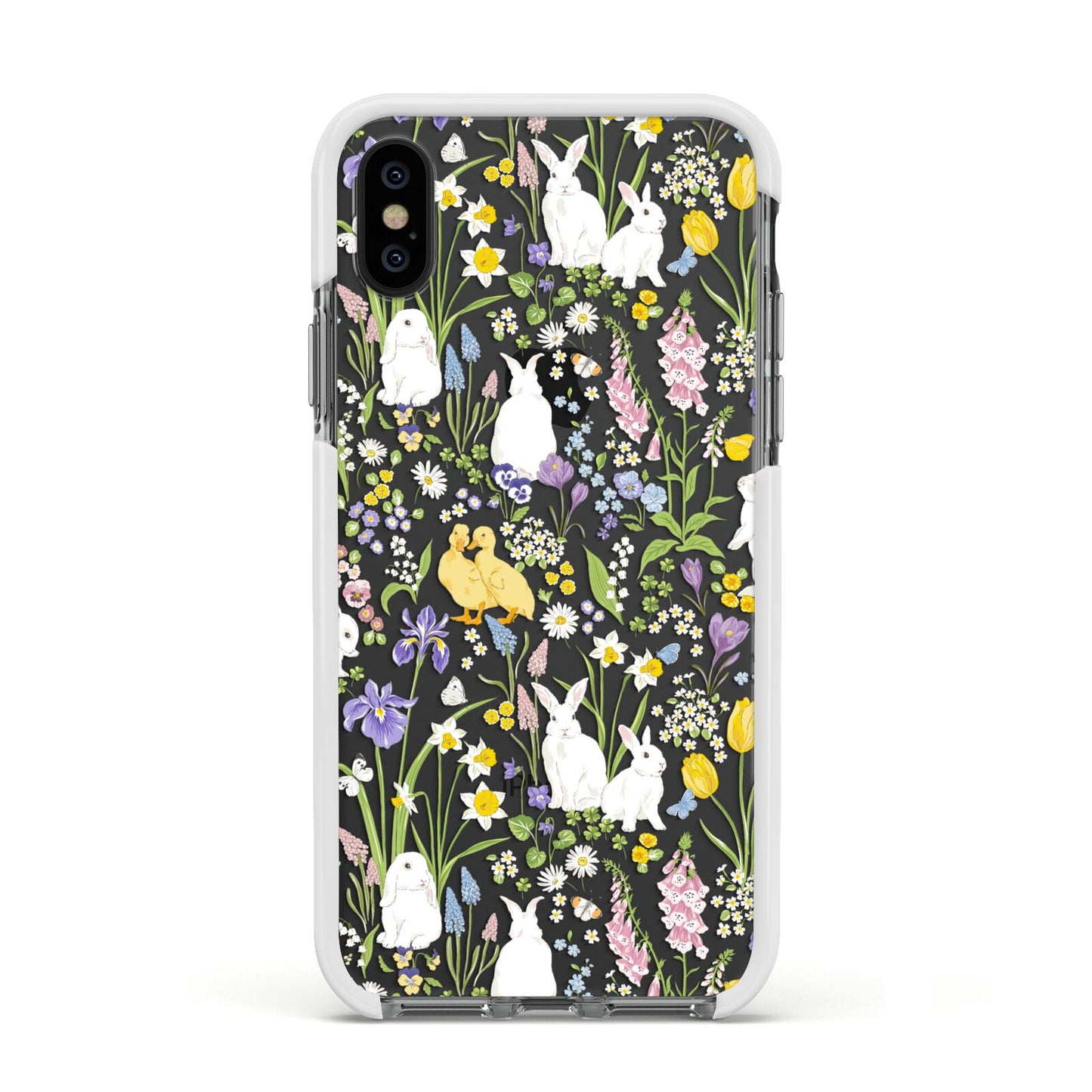 Easter Apple iPhone Xs Impact Case White Edge on Black Phone