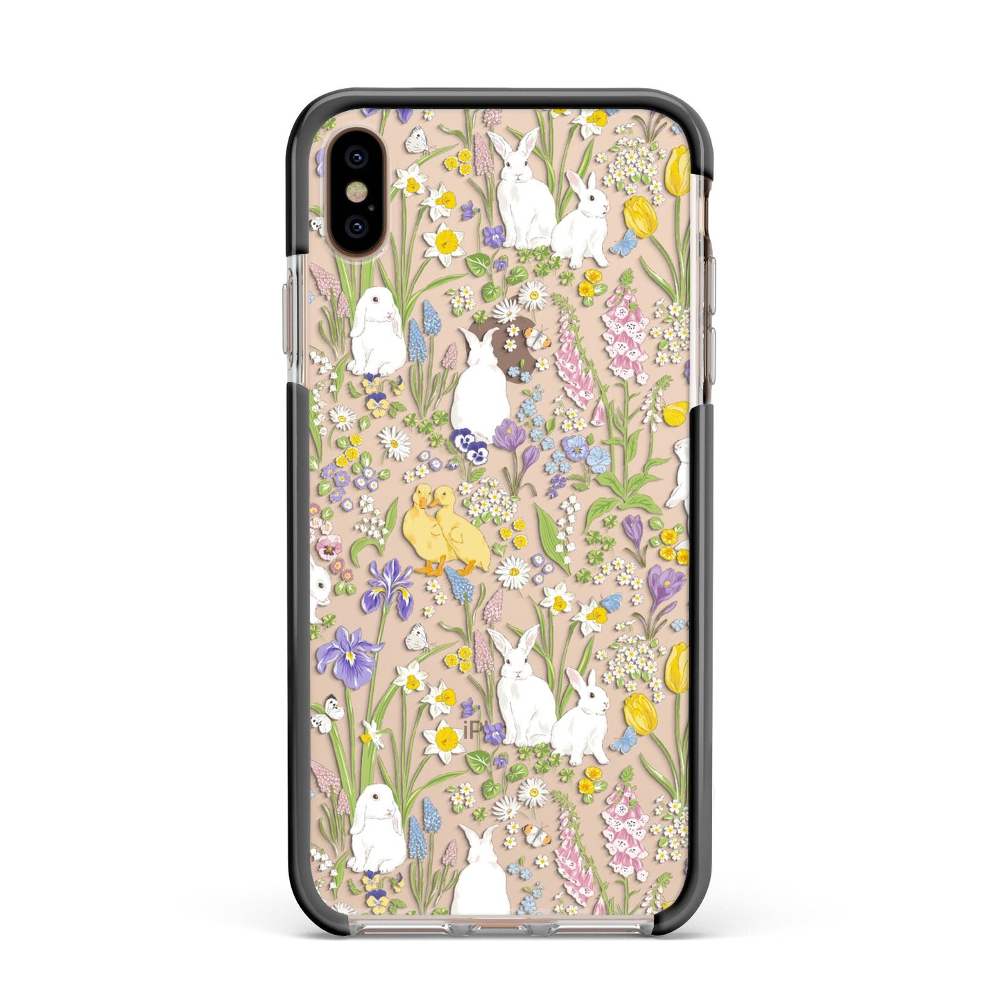 Easter Apple iPhone Xs Max Impact Case Black Edge on Gold Phone