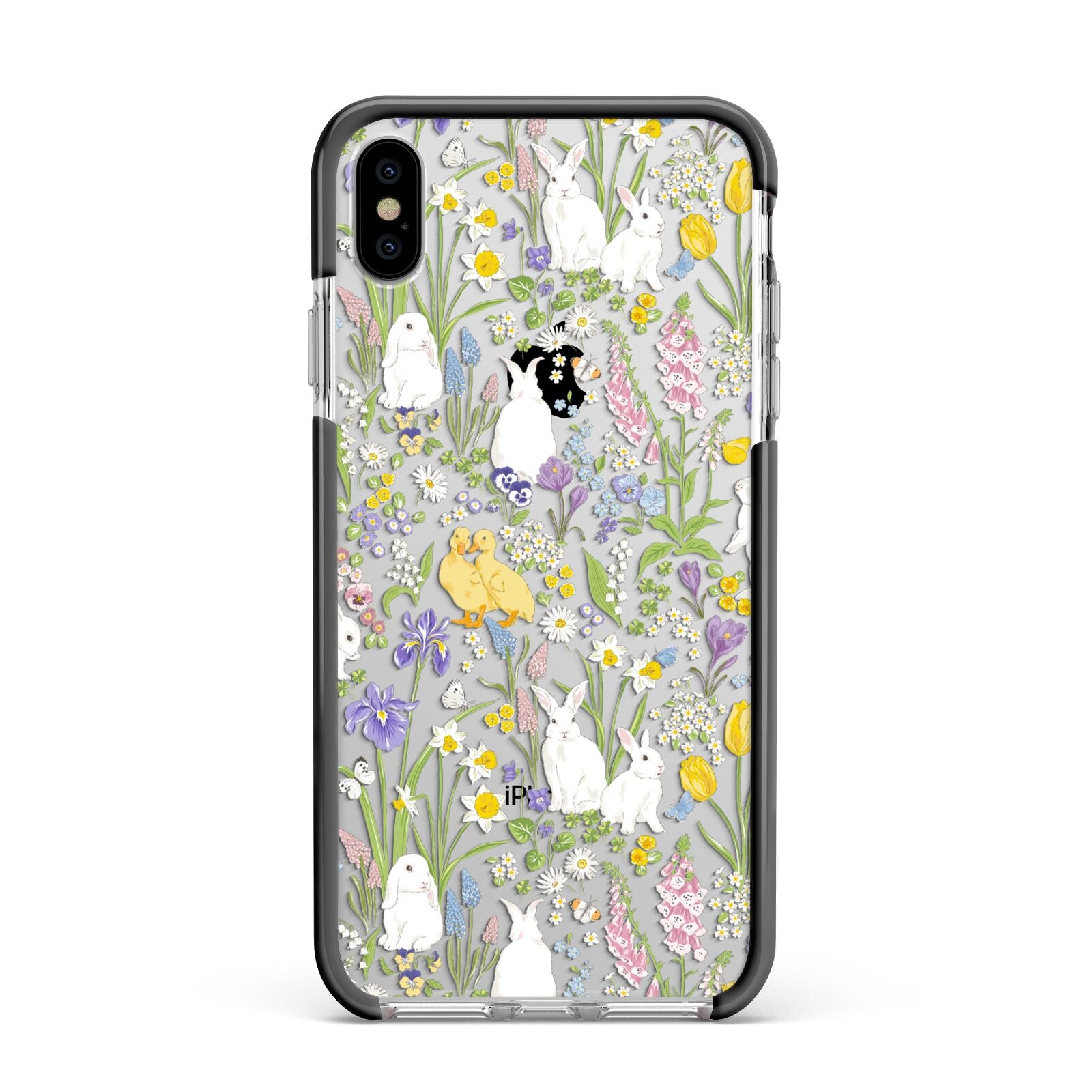 Easter Apple iPhone Xs Max Impact Case Black Edge on Silver Phone